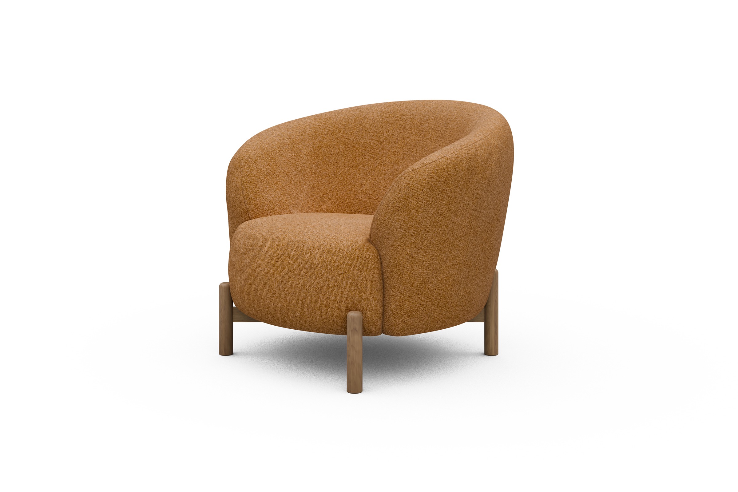 Sessel Ronda Holzbeine Eiche Natur Casone-Warm-Yellow