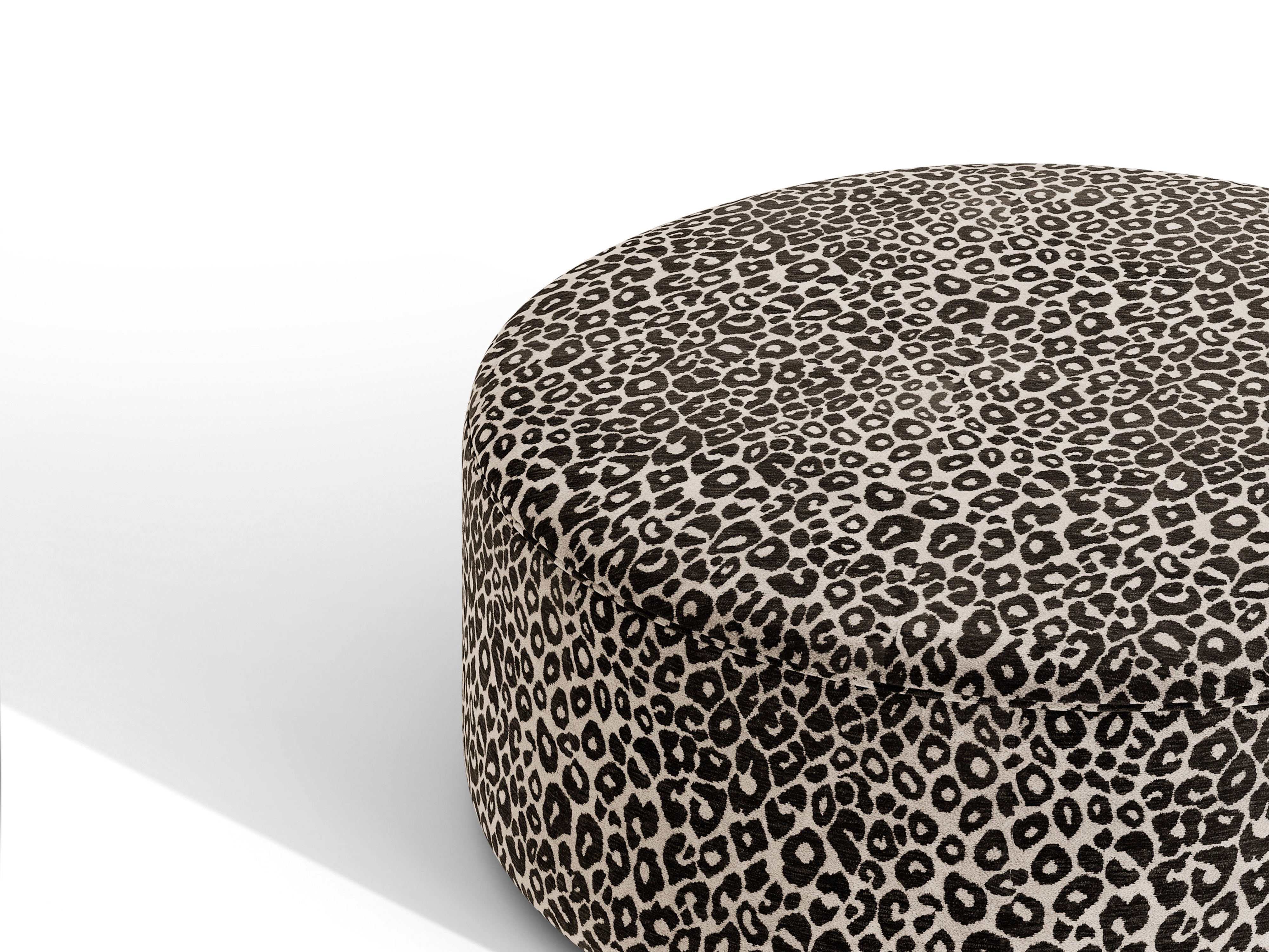 Micadoni Pouf Dia 90cm Chenille Wild Weiß