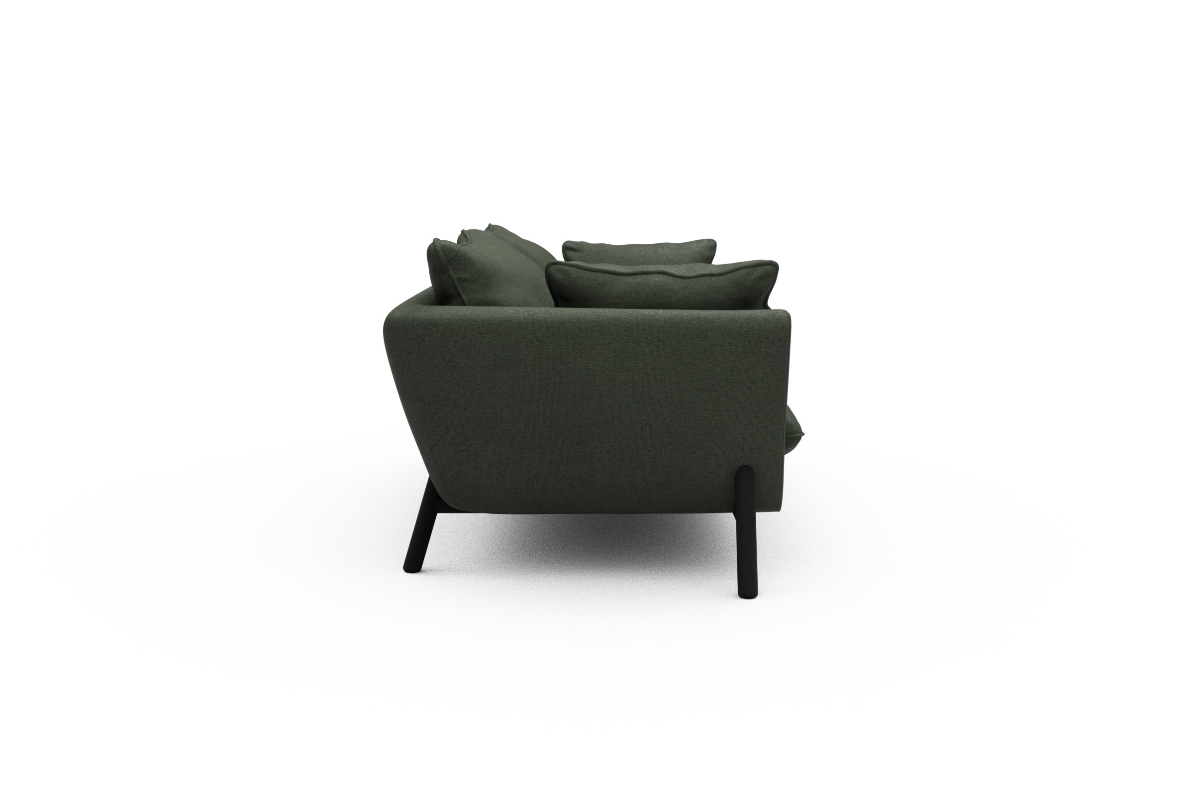 Sofa Emil PREMIUM 2-Sitzer Beinfarbe Eiche Schwarz Denari-Forest-Green
