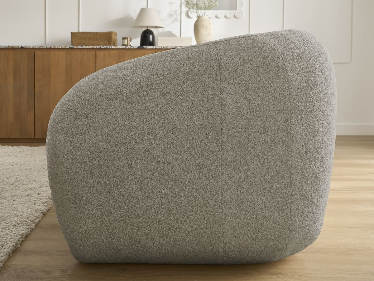 Bobochic Neyo Schlafsofa 3-Sitzer Bouclé-Stoff Taupe