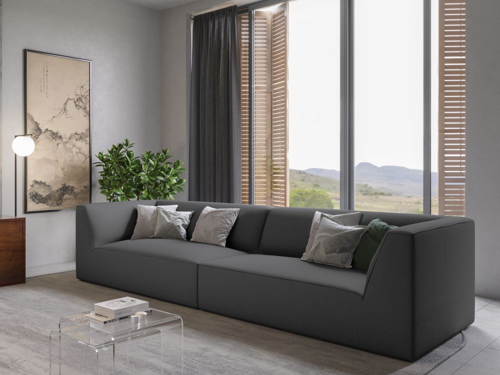 Cosmopolitan Design Sofa Siena 4-Sitzer Strukturierter Stoff Ottawa Grau
