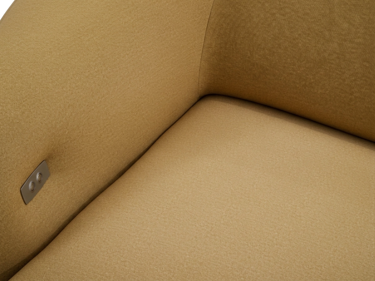 Bobochic Halo Ecksofa mit Schlaffunktion Stoff Gelb Ecke rechts