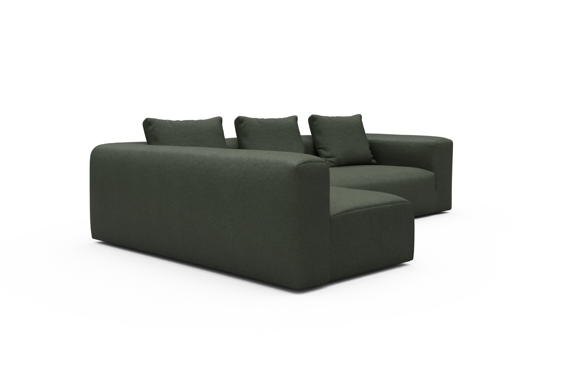 Ecksofa Fred 2x 2,5-Sitzer links offen Denari-Forest-Green
