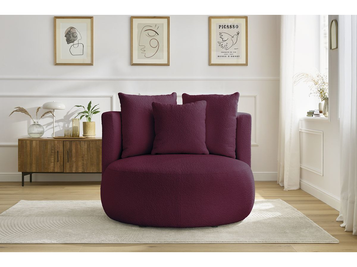Bobochic Cesar Sessel Bouclé-Stoff Violett