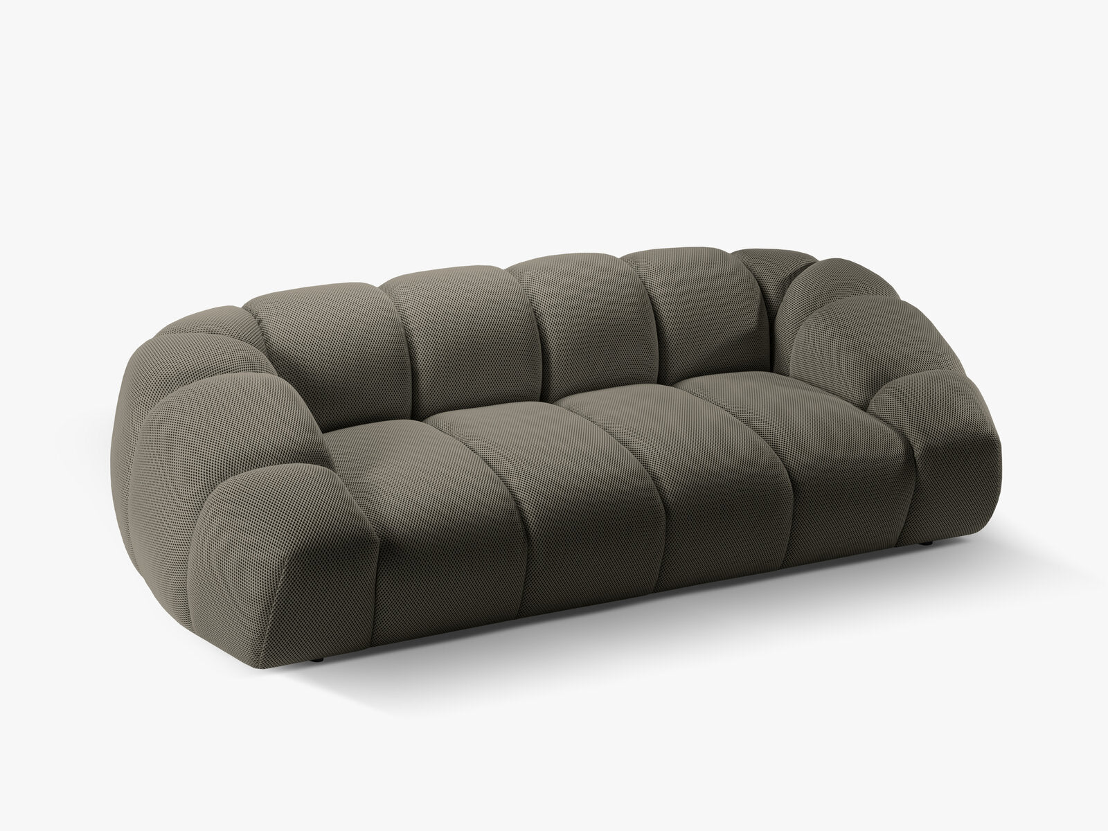 Micadoni Sofa Diana 3-Sitzer 3D-Stoff Stahl