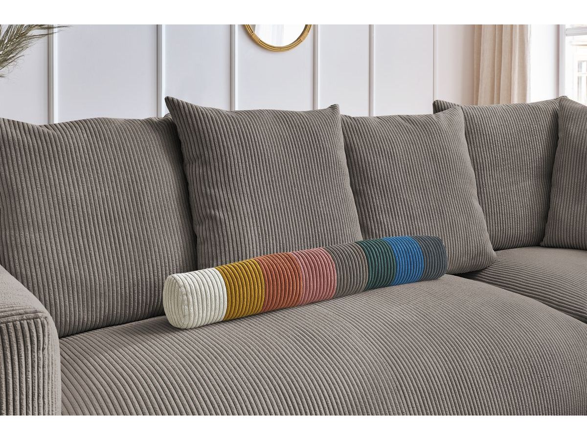Bobochic Voltaire Ecksofa 268 × 214 cm Cordsamt Taupe Ecke rechts