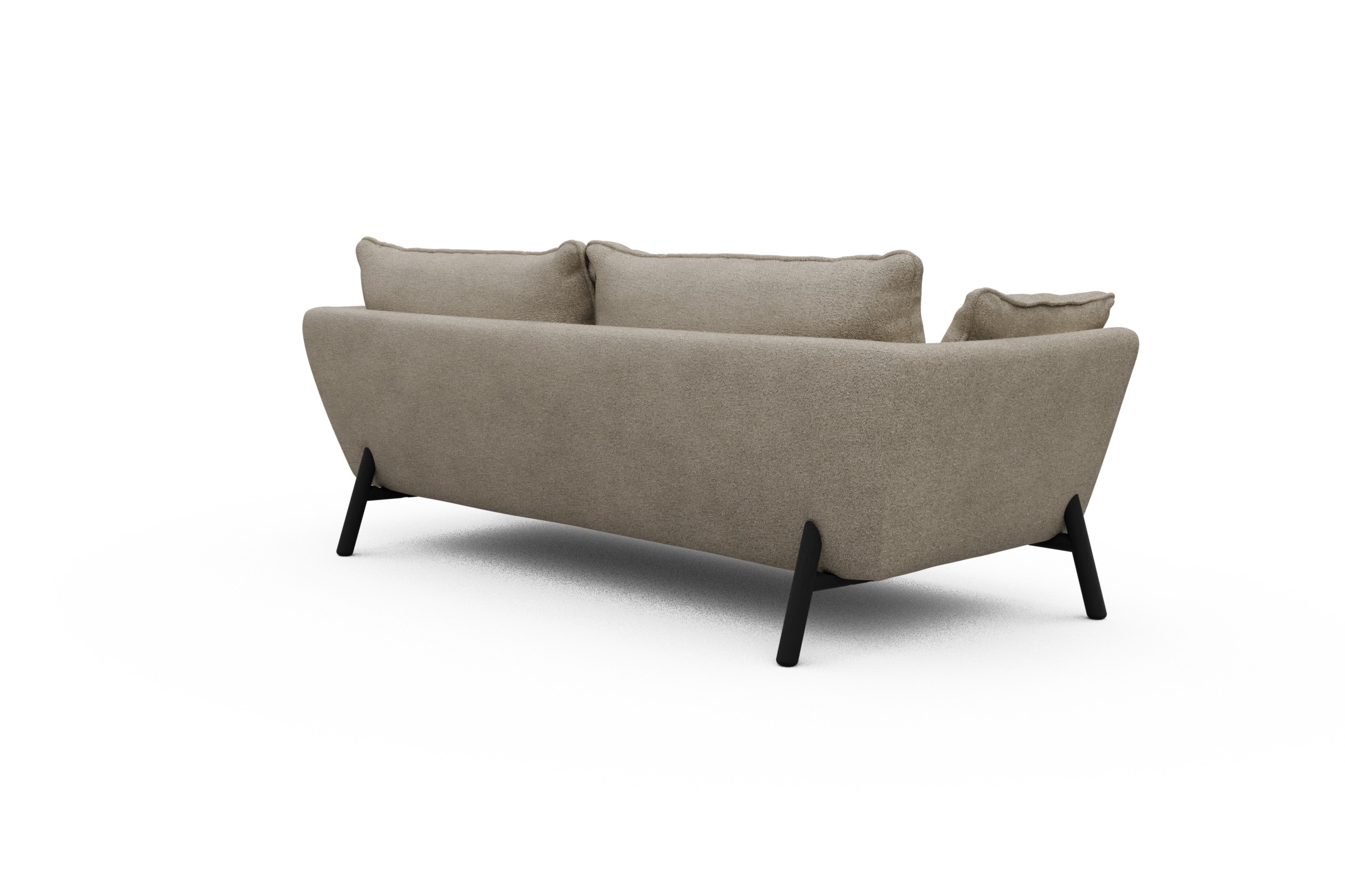Sofa Emil PREMIUM 3-Sitzer Beinfarbe Eiche Schwarz Boucle-Beige