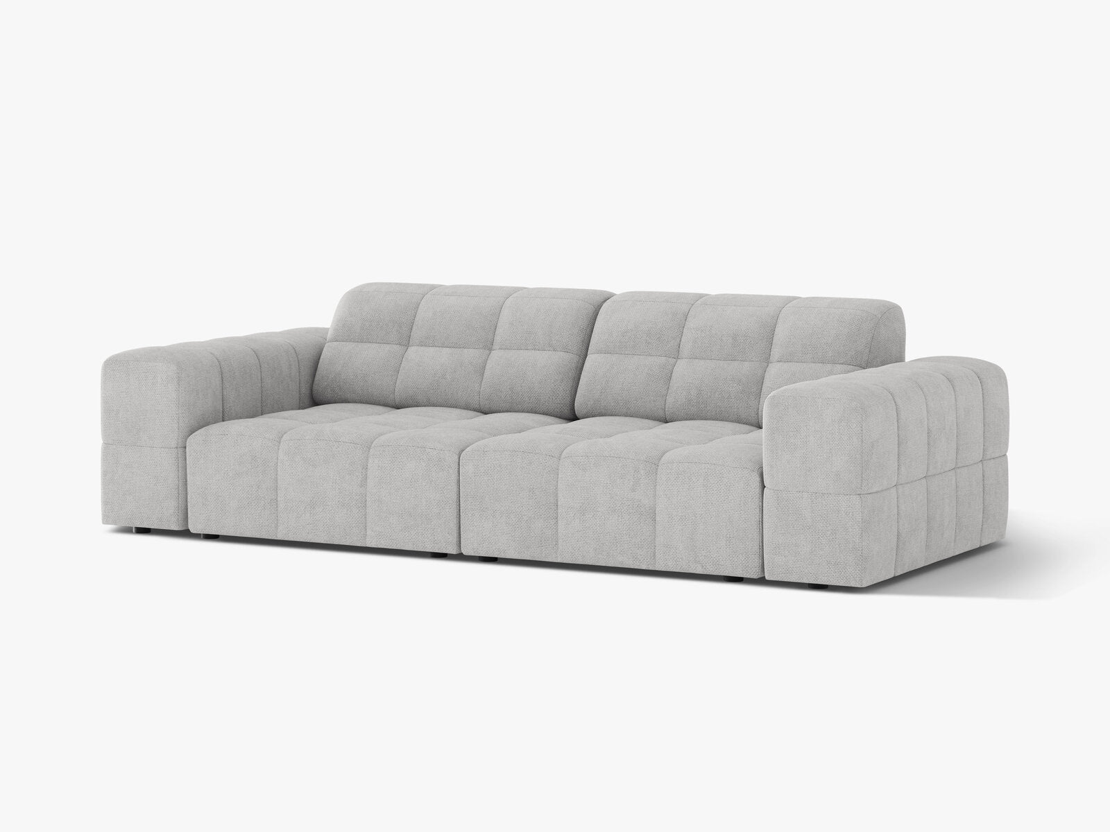 Micadoni Sofa Jennifer 3-Sitzer Chenille Eden Silber