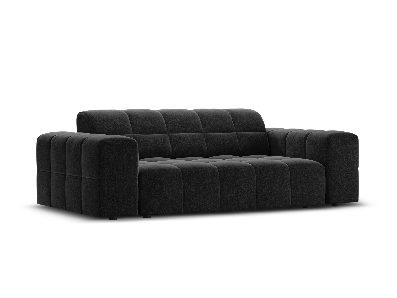 Cosmopolitan Design Sofa Chicago 2-Sitzer Chenille Haga Schwarz