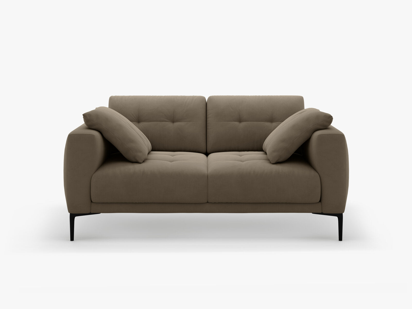 Micadoni Sofa Bemy 2-Sitzer Samt Grau Braun