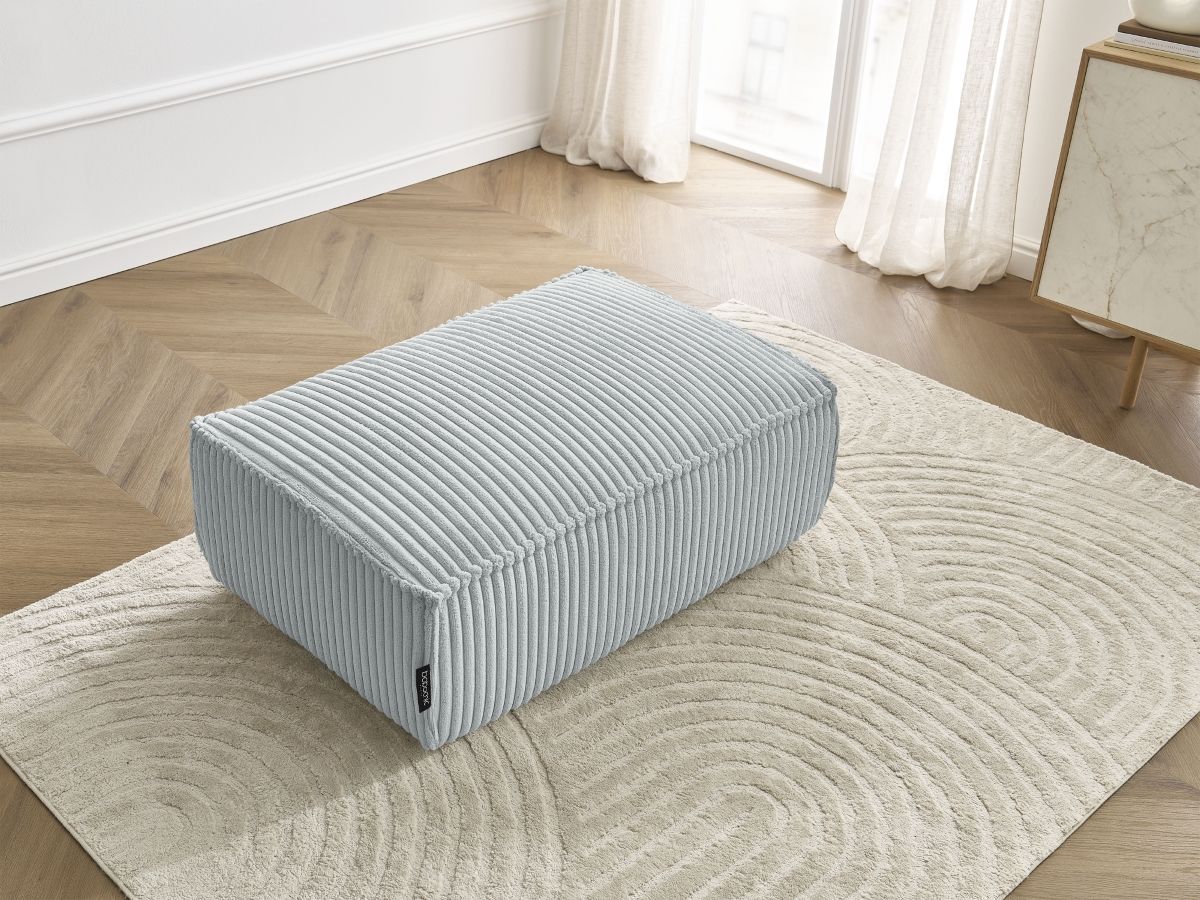Bobochic Chelsea Pouf Breitcord weich Hellgrau