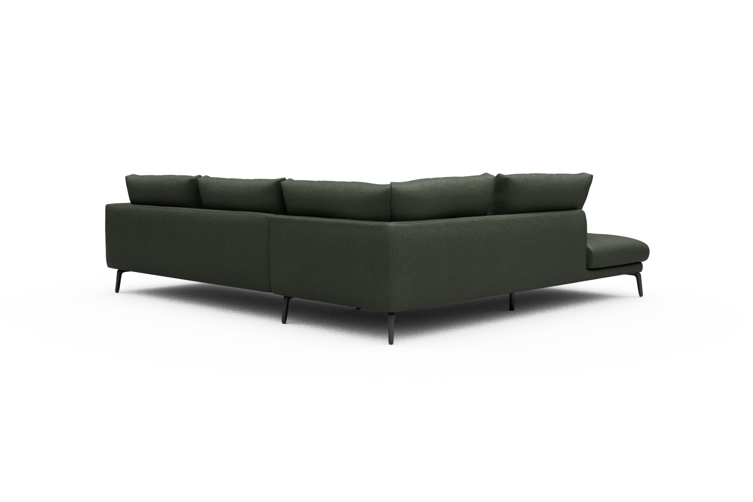 Ecksofa Karl Relax-Ecke links mit 2,5-Sitzer Denari-Forest-Green