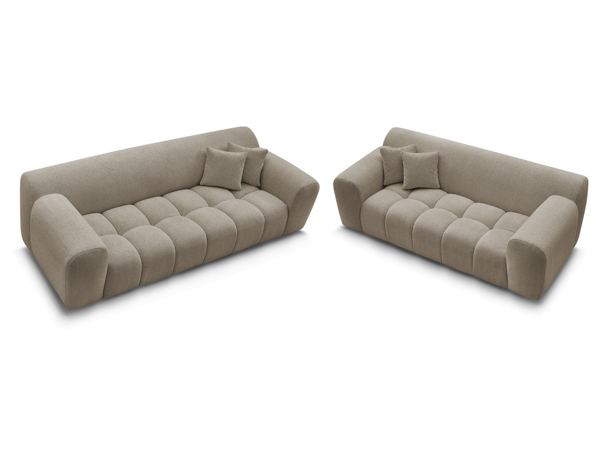 Bobochic Melisse Sofa 5-Sitzer Melange-Stoff Taupe