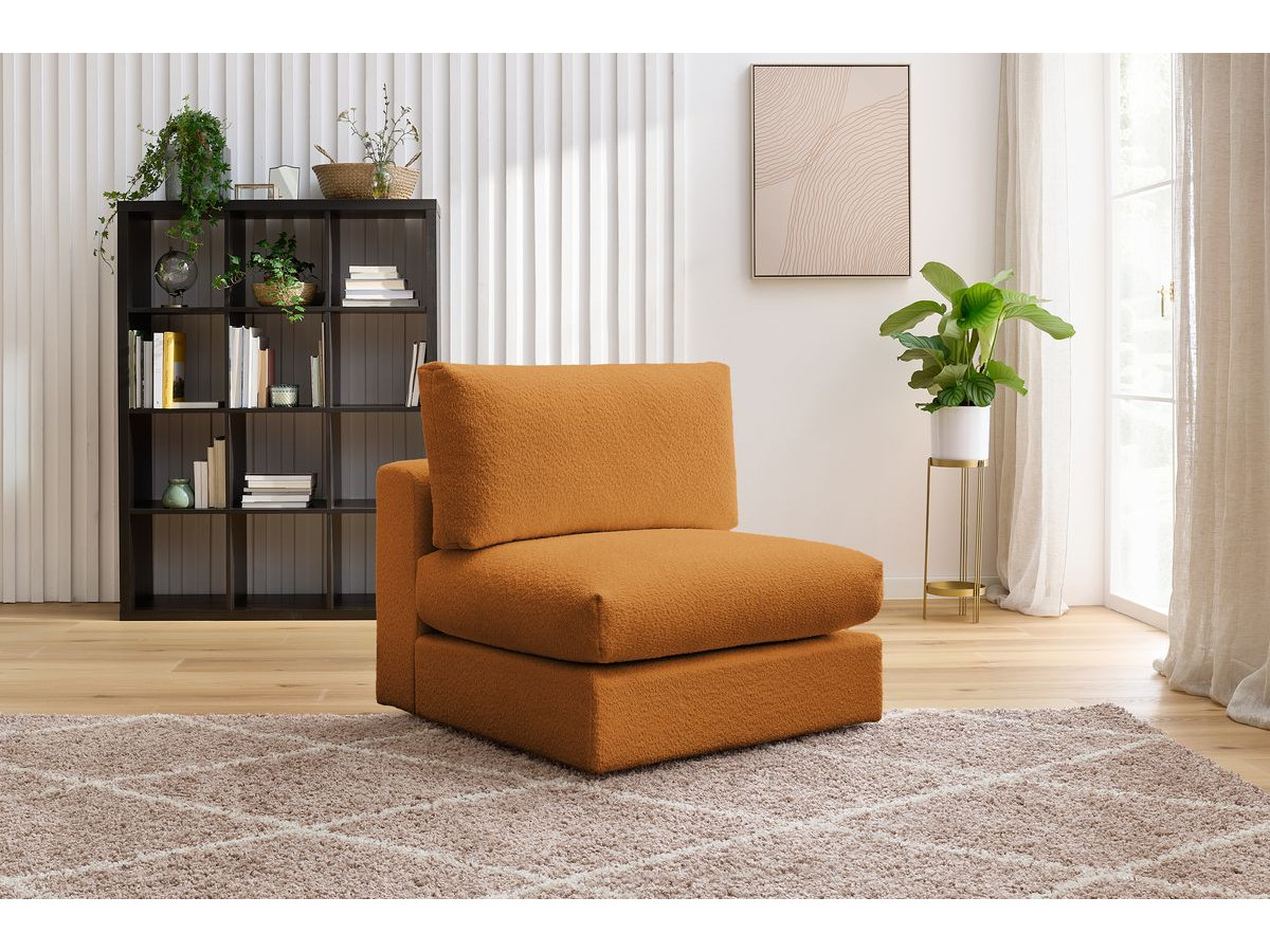 Bobochic Paris Sofamodul 1-Sitzer Bouclé-Stoff Gelb