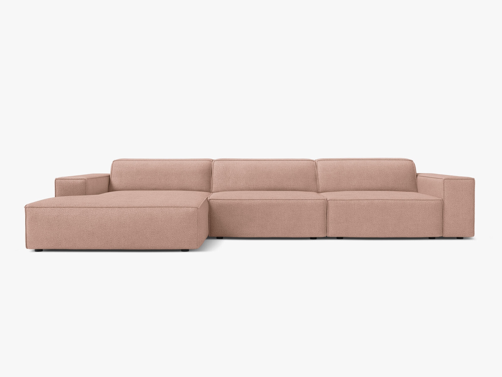 Micadoni Ecksofa Jodie 4-Sitzer Links Boucle Baloo Puderrosa