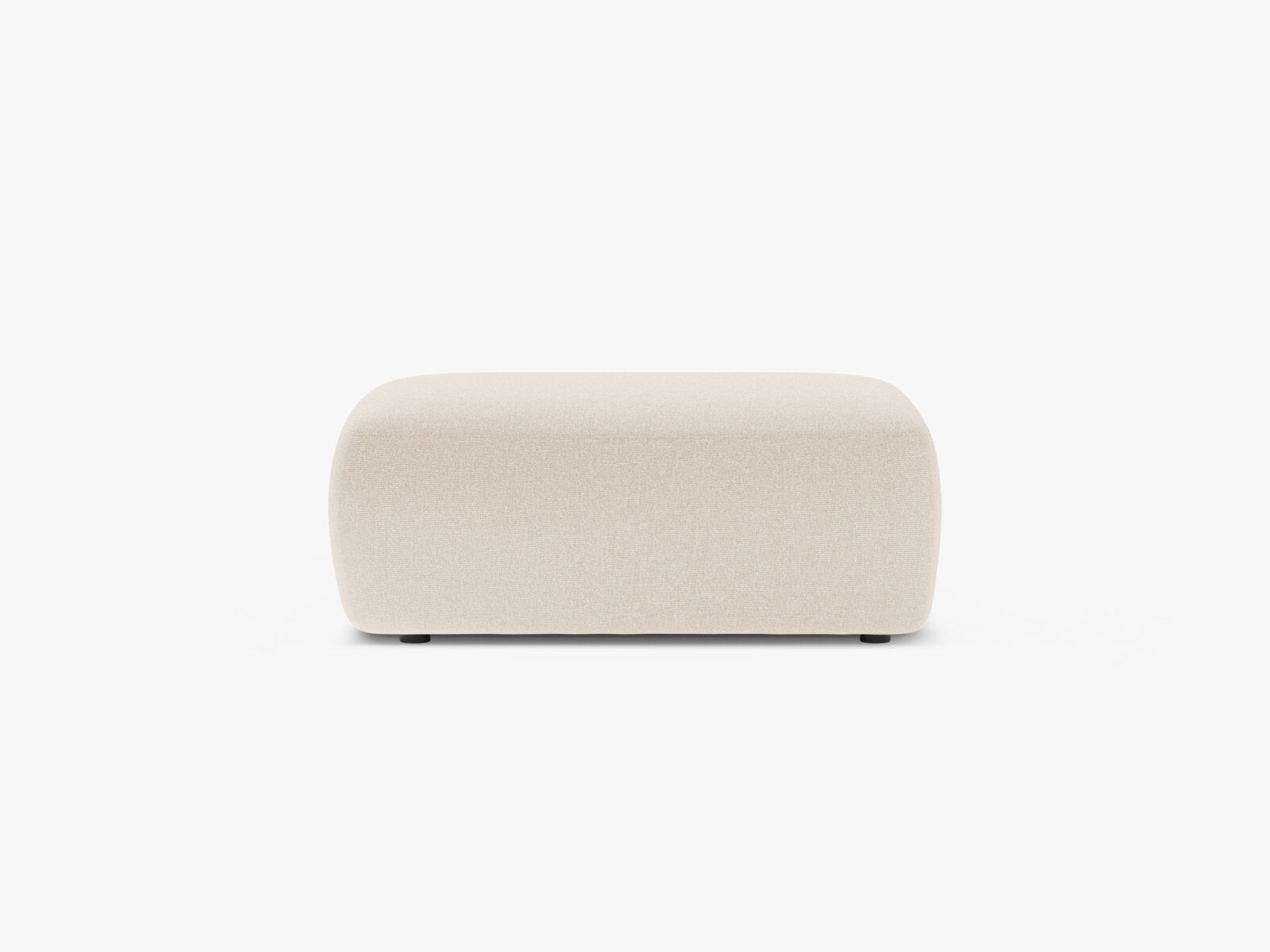 Micadoni Hocker Kate 1-Sitzer Strukturierter Stoff Hellbeige Melange