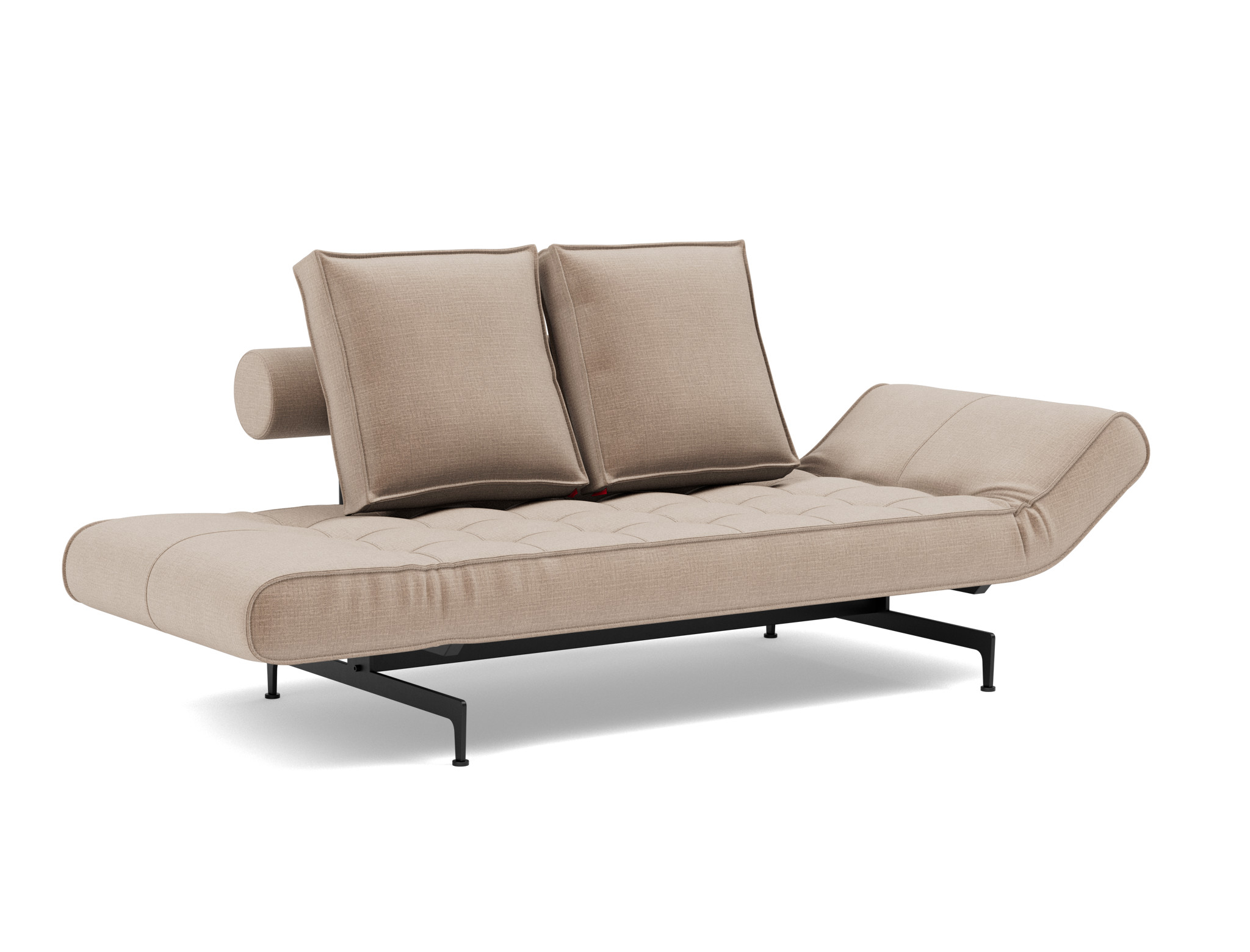 Tagesbett Ghia Chenille Esina 417-Mocha Beine Laser schwarz