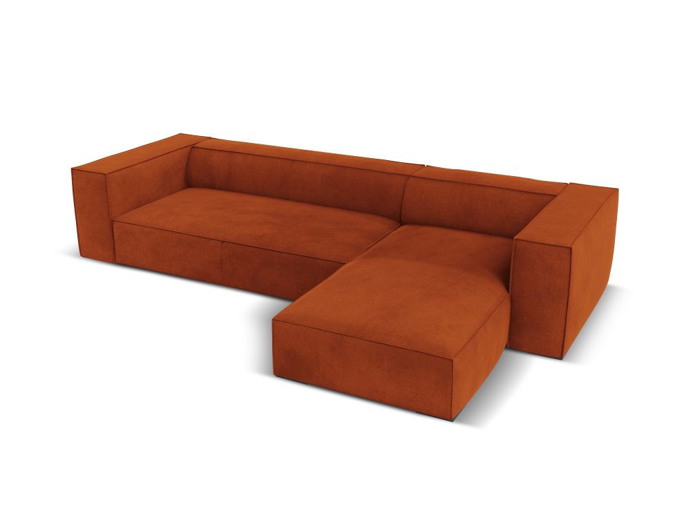 Cosmopolitan Design Ecksofa Turin 5-Sitzer Strukturierter Stoff Rosario Terrakotta Rechts
