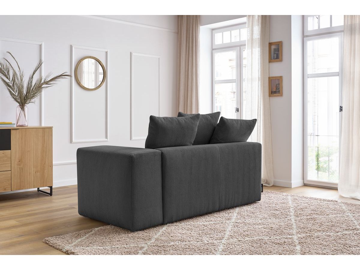 Bobochic Voltaire Sofamodul 2-Sitzer 178 × 100 cm Cordsamt Dunkelgrau Ecke rechts