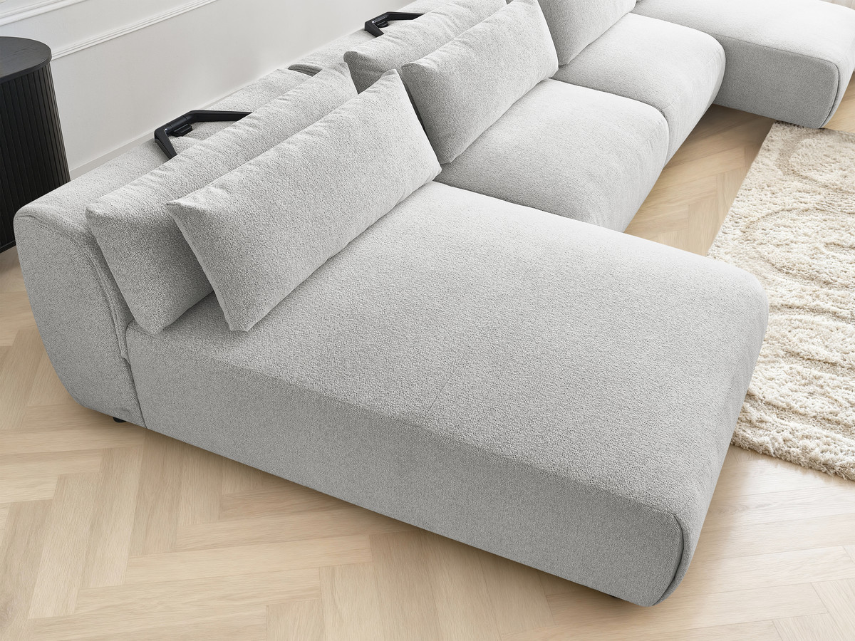 Bobochic Jana Wohnlandschaft Melange-Stoff Hellgrau