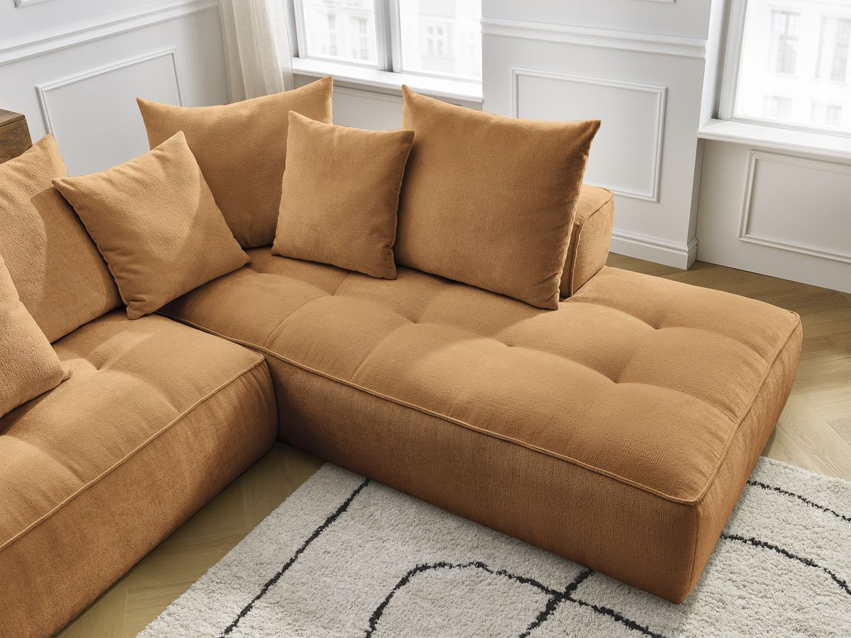 Bobochic Whesley Ecksofa Stoff Gelb Ecke links