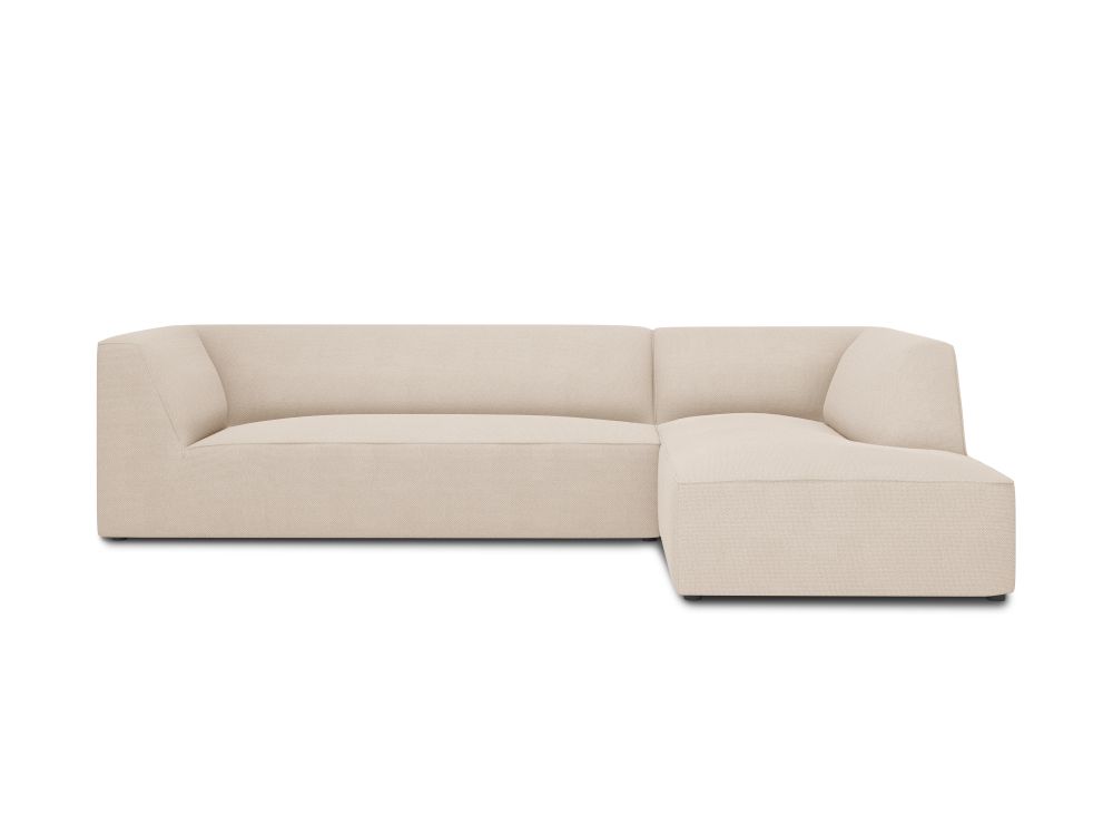 Cosmopolitan Design Ecksofa Siena 4-Sitzer Strukturierter Stoff Ottawa Beige Rechts