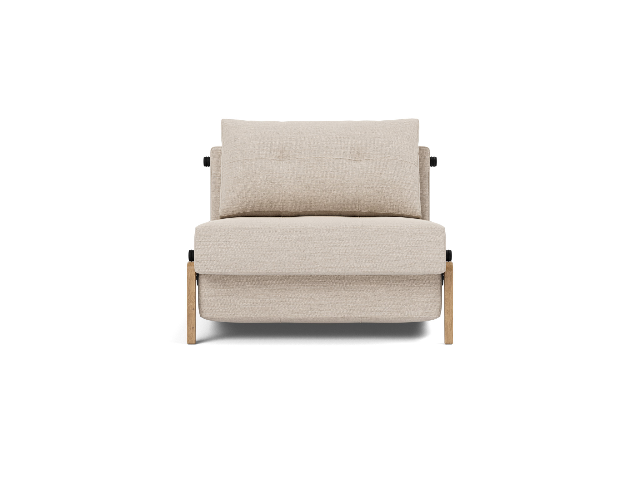 Schlafsessel Cubed 90 Webstoff Blida 612-Sand-Grey Beine Eiche
