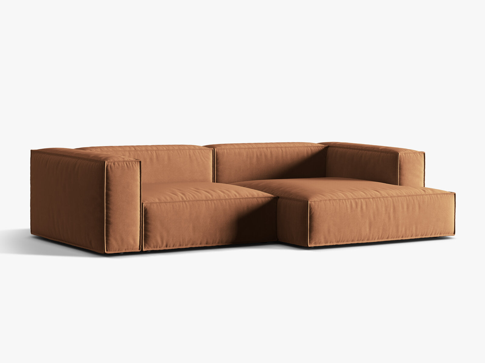 Micadoni Ecksofa Nuria 4-Sitzer Rechts Samt Honig