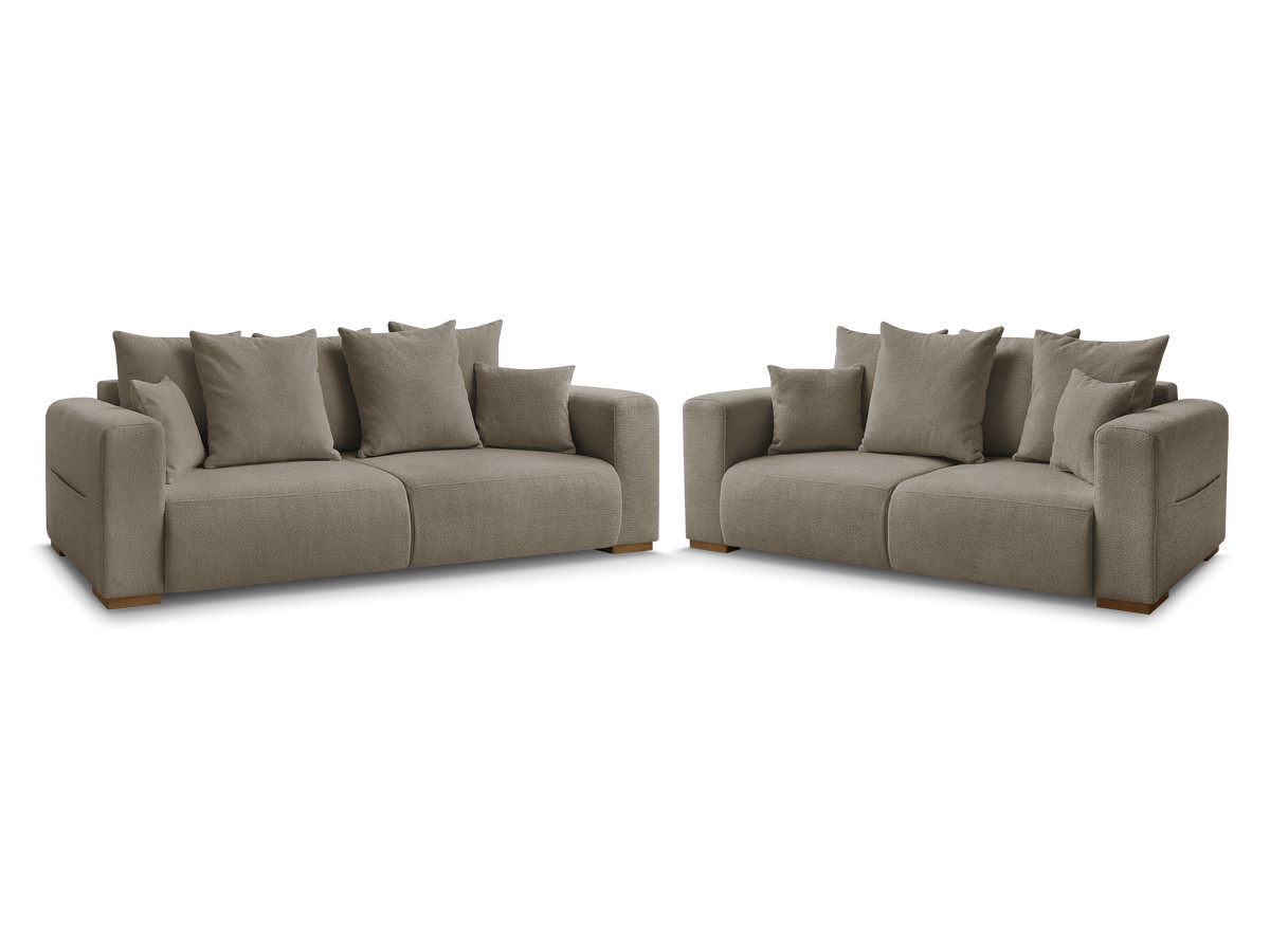 Bobochic Sidonie Sofa 5-Sitzer Melange-Stoff Taupe
