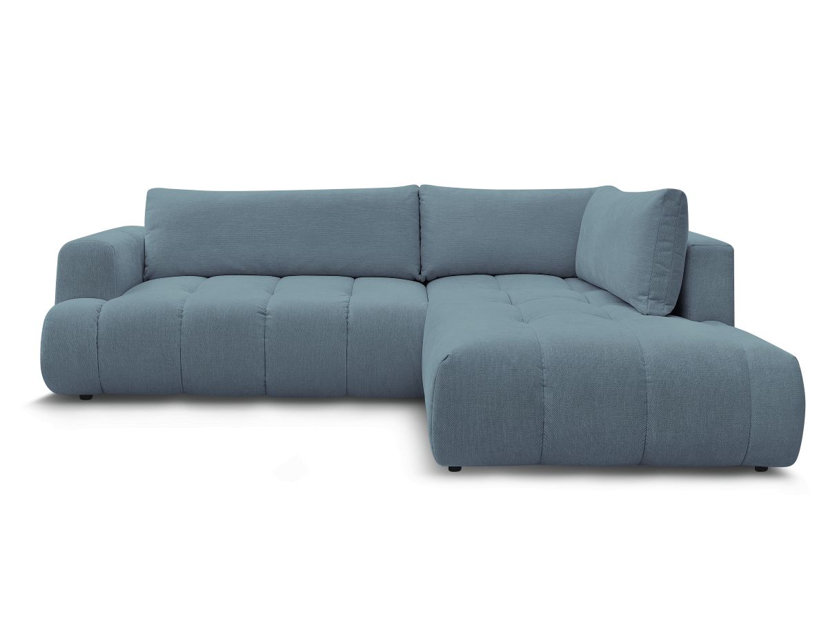 Bobochic Fuji Ecksofa mit Schlaffunktion und Bettkasten 282 × 204 cm Stoff Hellblau Ecke rechts