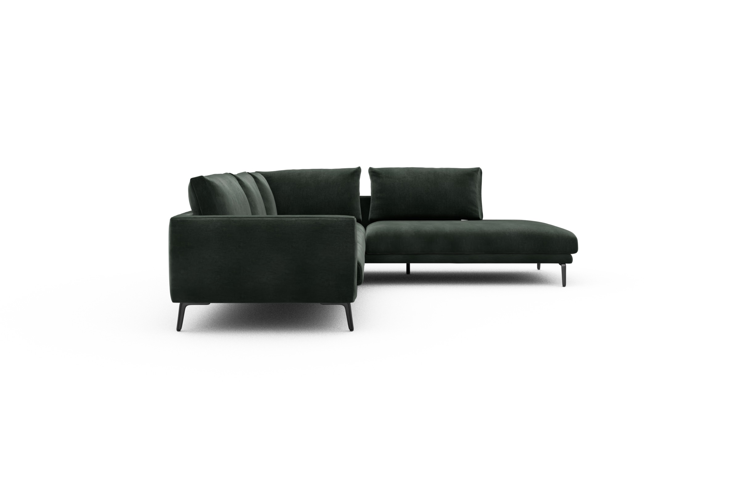 Ecksofa Karl Relax-Ecke rechts mit 2,5-Sitzer Smooth-Laurel-Green