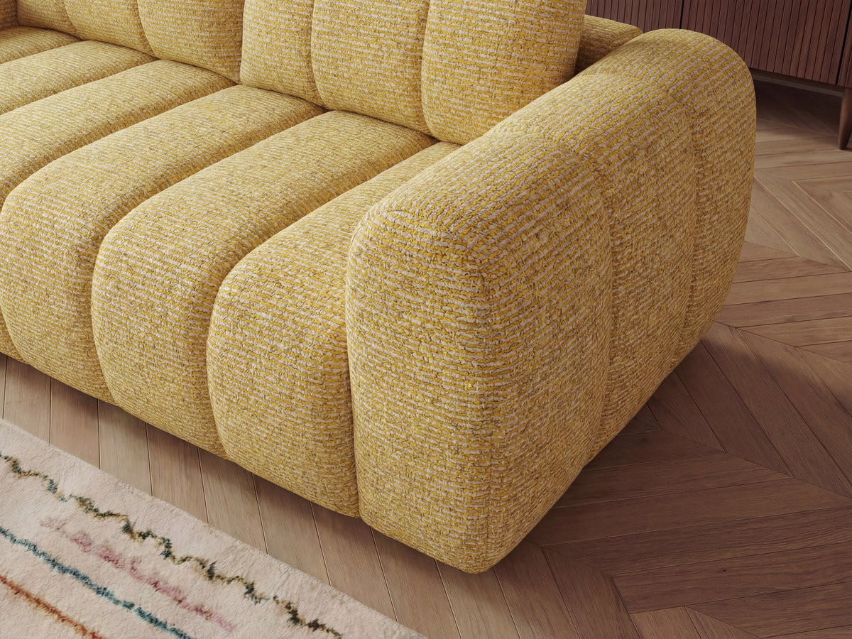 Bobochic Nesty Sofa 3-Sitzer Melange-Stoff Gelb
