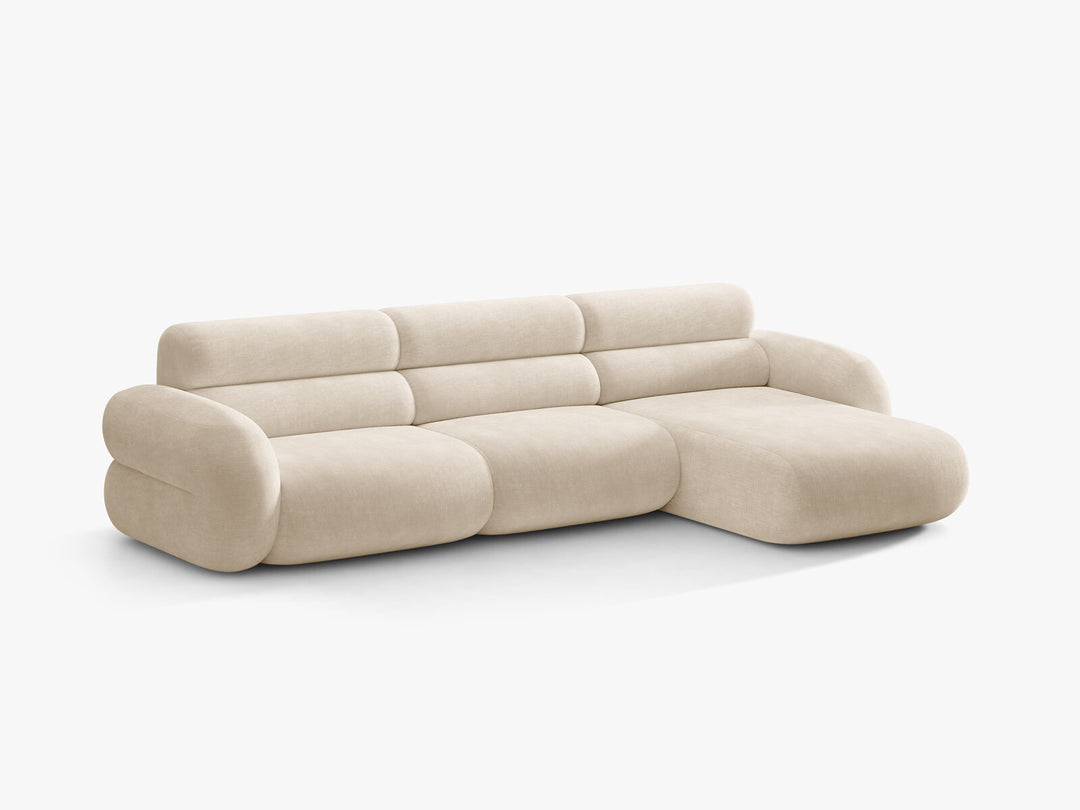 Micadoni Neo Ecksofa 4-Sitzer Rechts Chenille Golden Helles Beige