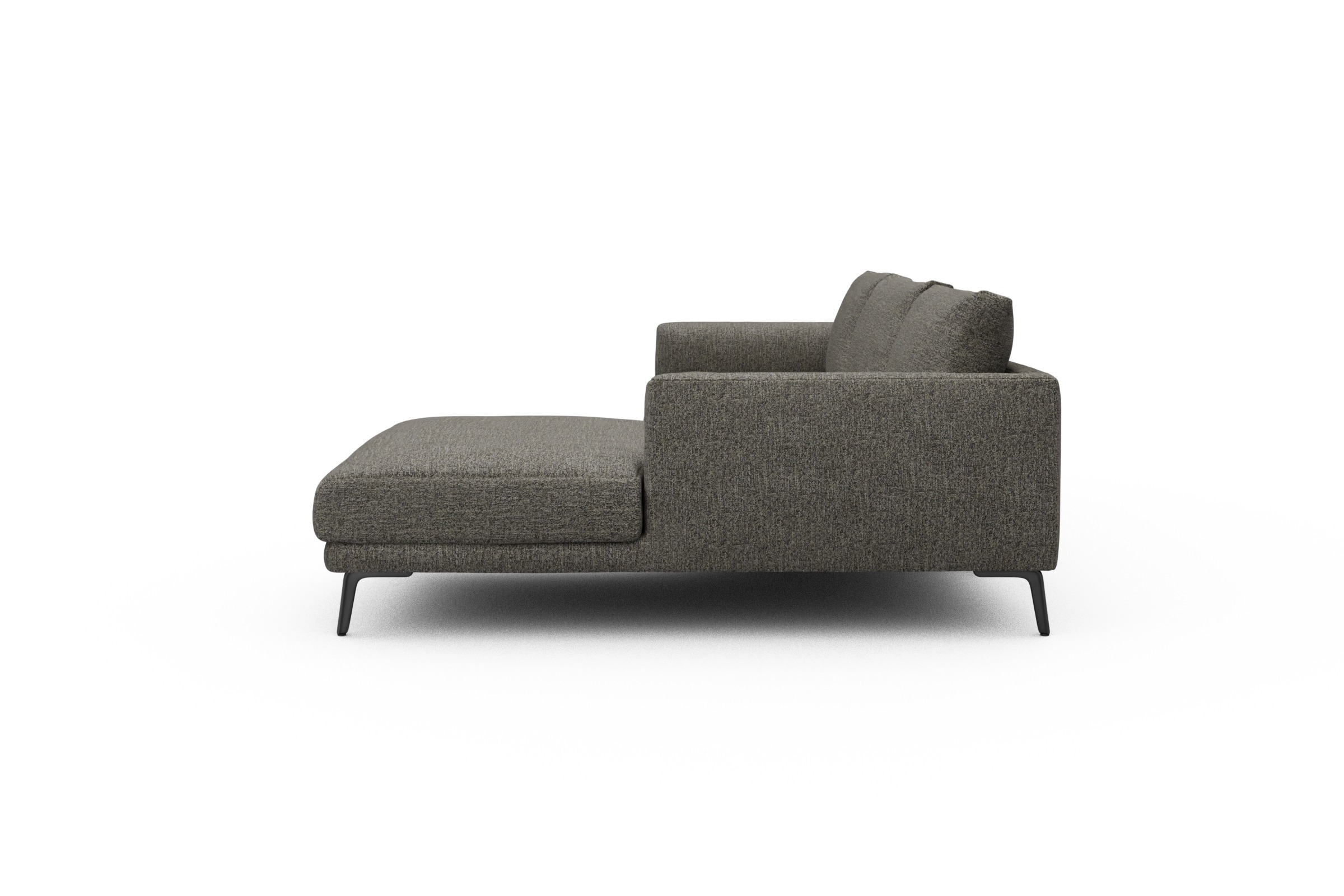 Ecksofa Karl Chaiselongue rechts mit 2,5-Sitzer Carreno-Sepie-Brown