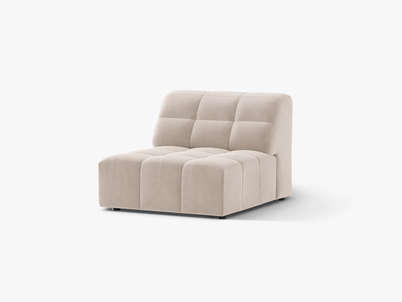 Micadoni Jennifer Sofamodul armlos Samt Venus Helles Beige