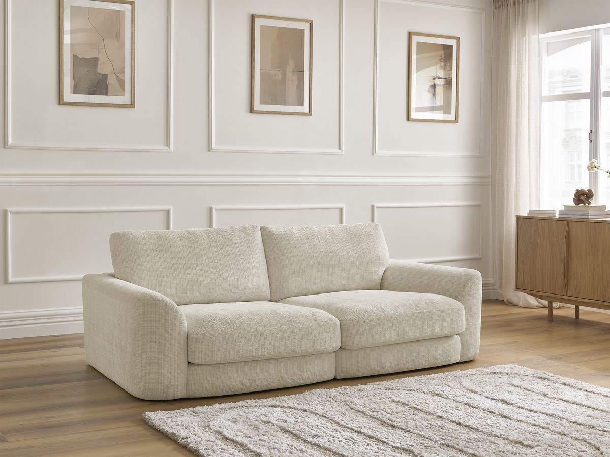 Bobochic Leonore Sofa 3-Sitzer Strukturstoff Beige