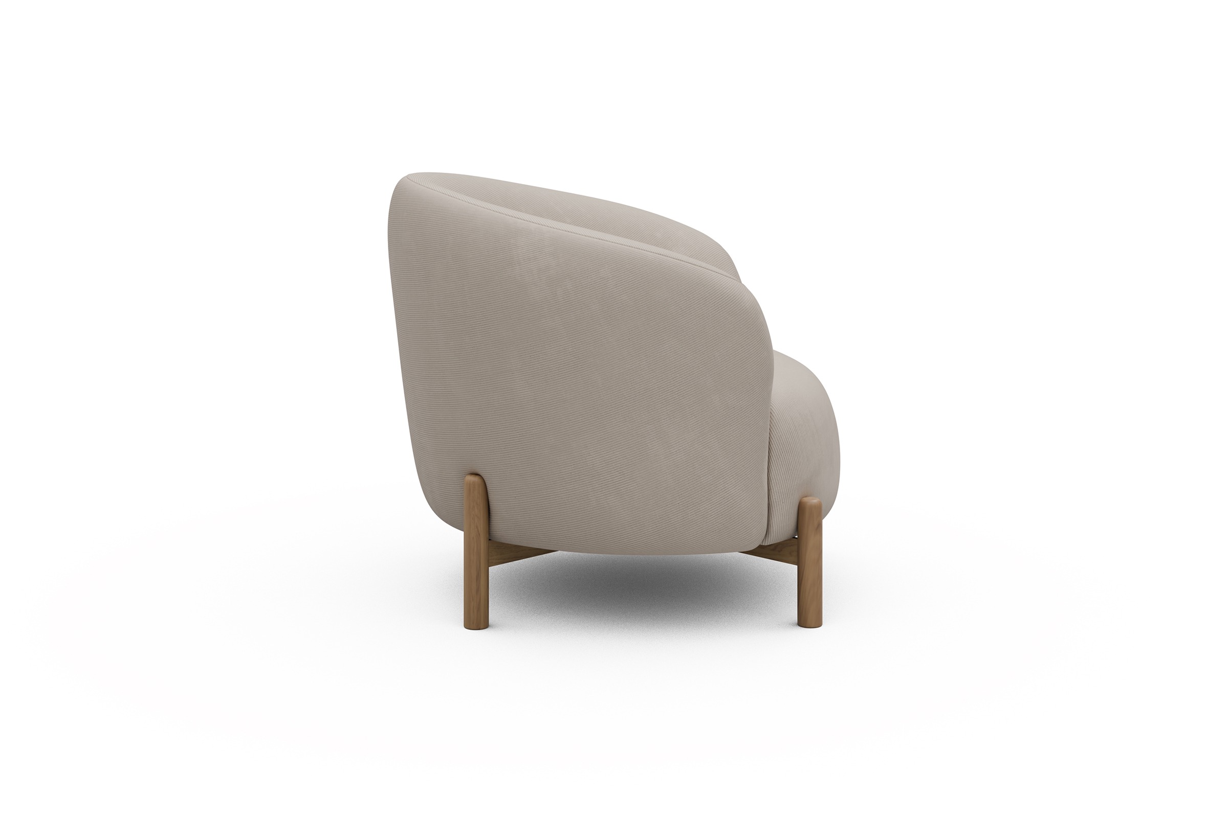 Sessel Ronda Holzbeine Eiche Natur Cordufine-Off-White