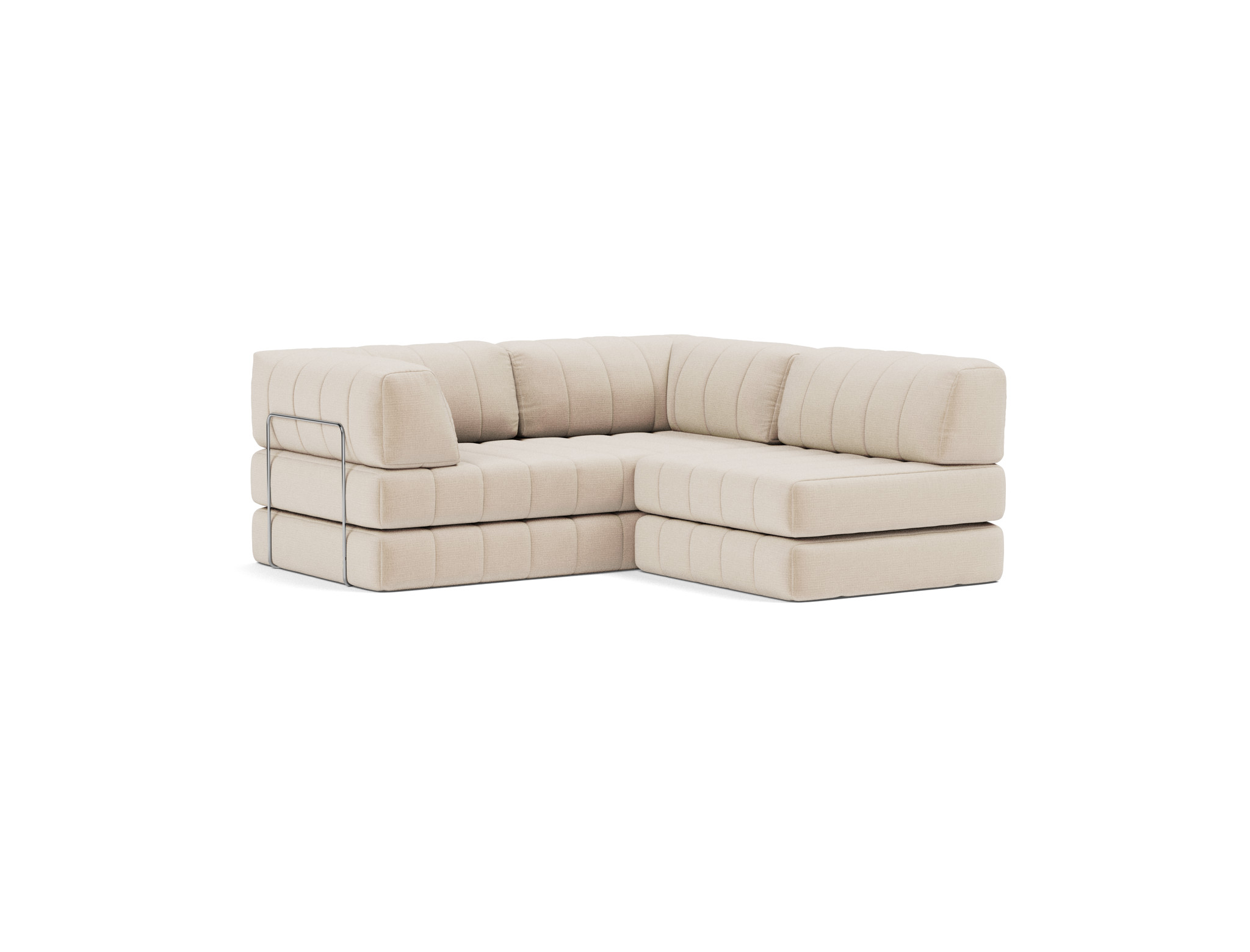 Schlafsofa CozyPad Grand mit Armlehnen Chenille Esina 410-Almond-Beige