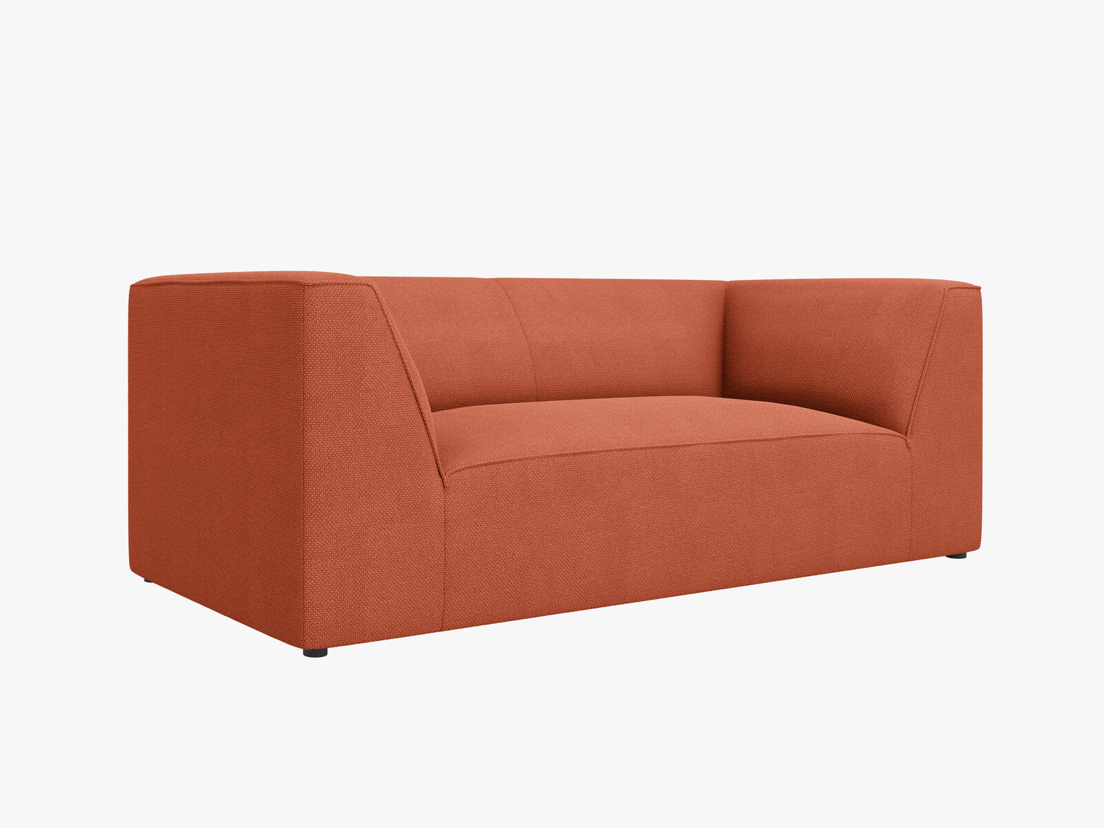 Micadoni Sofa Ruby 2-Sitzer Strukturierter Stoff Koralle