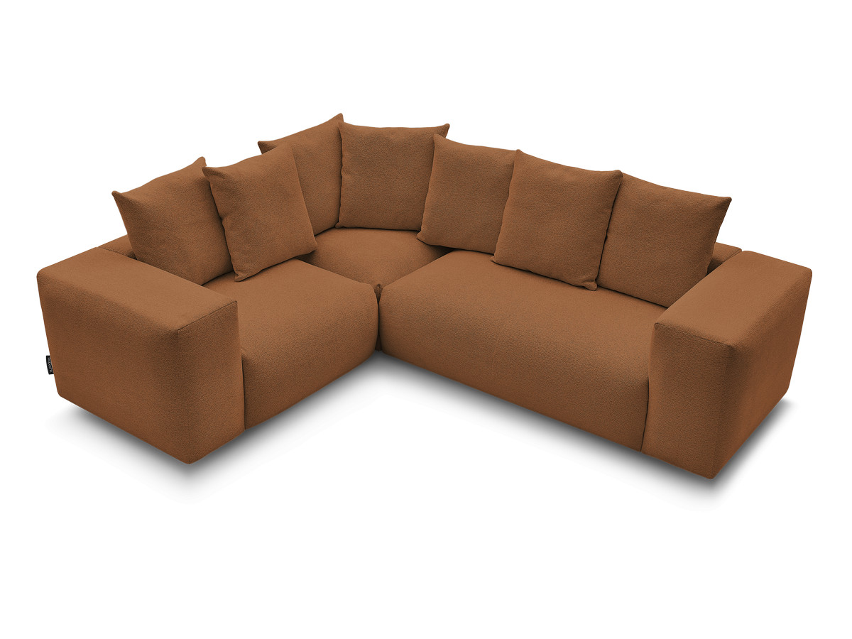 Bobochic Voltaire Ecksofa 268 × 214 cm Melange-Stoff Orange Ecke links