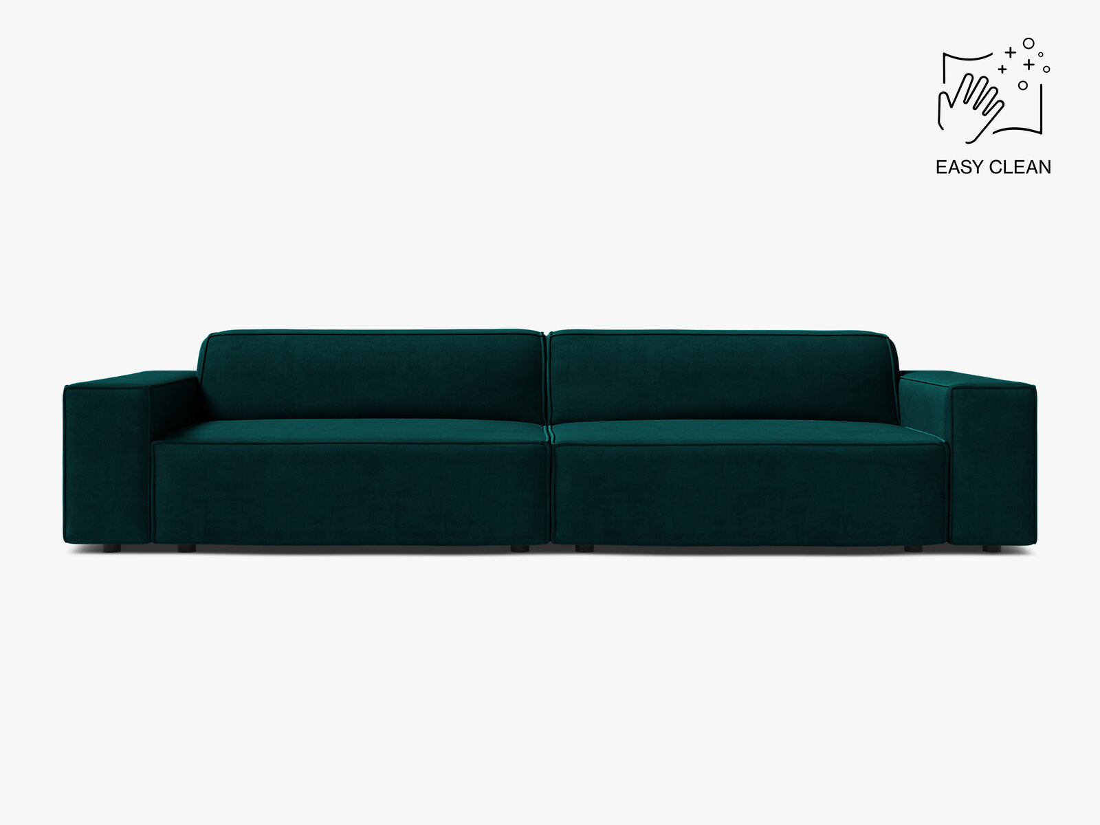 Micadoni Sofa Jodie 4-Sitzer Samt Venus Dunkel Petrol