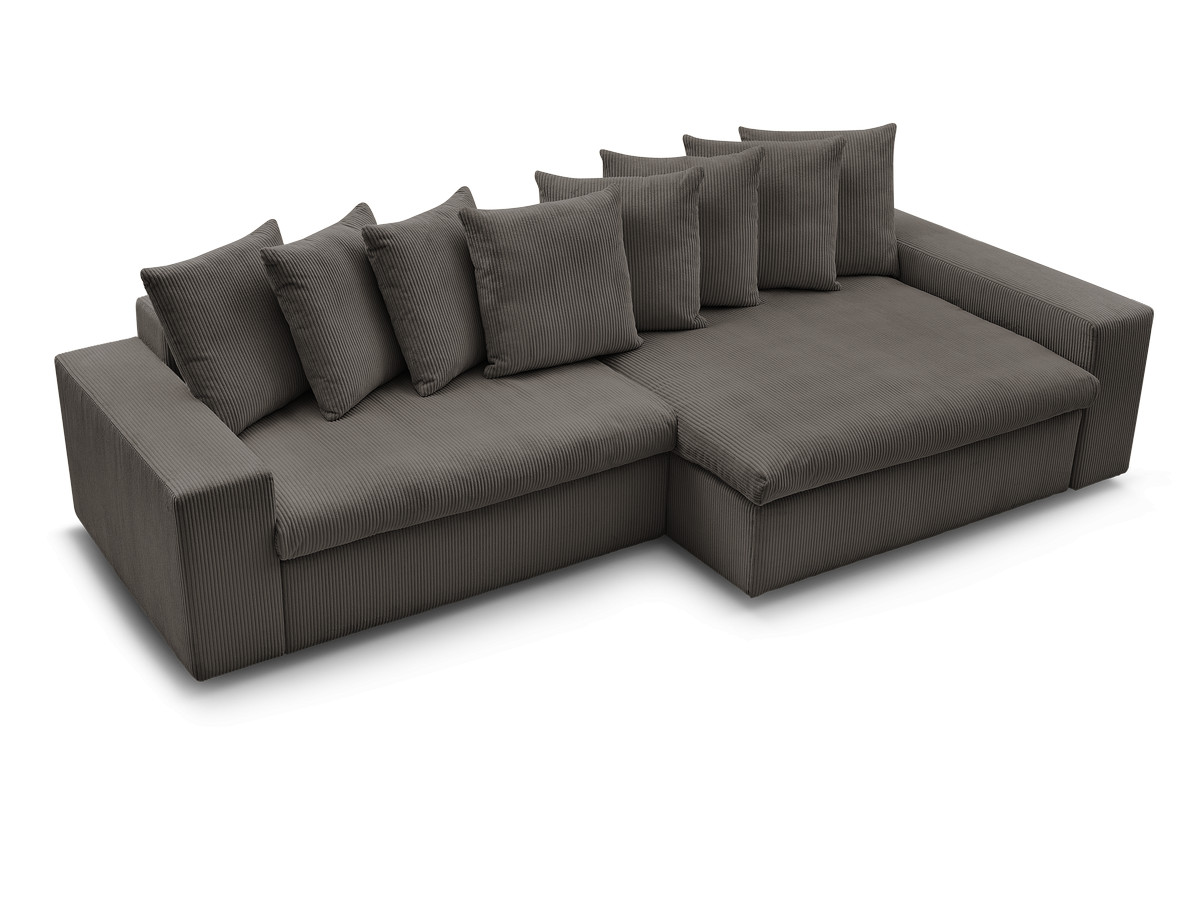 Bobochic Enore Ecksofa 330 × 157 cm Cordsamt Taupe Ecke rechts