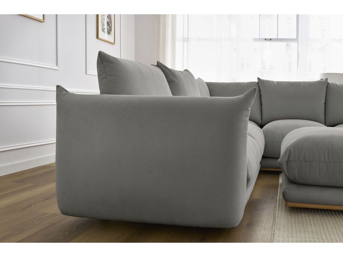 Bobochic Ernest Ecksofa mit Pouf Stoff Dunkelgrau