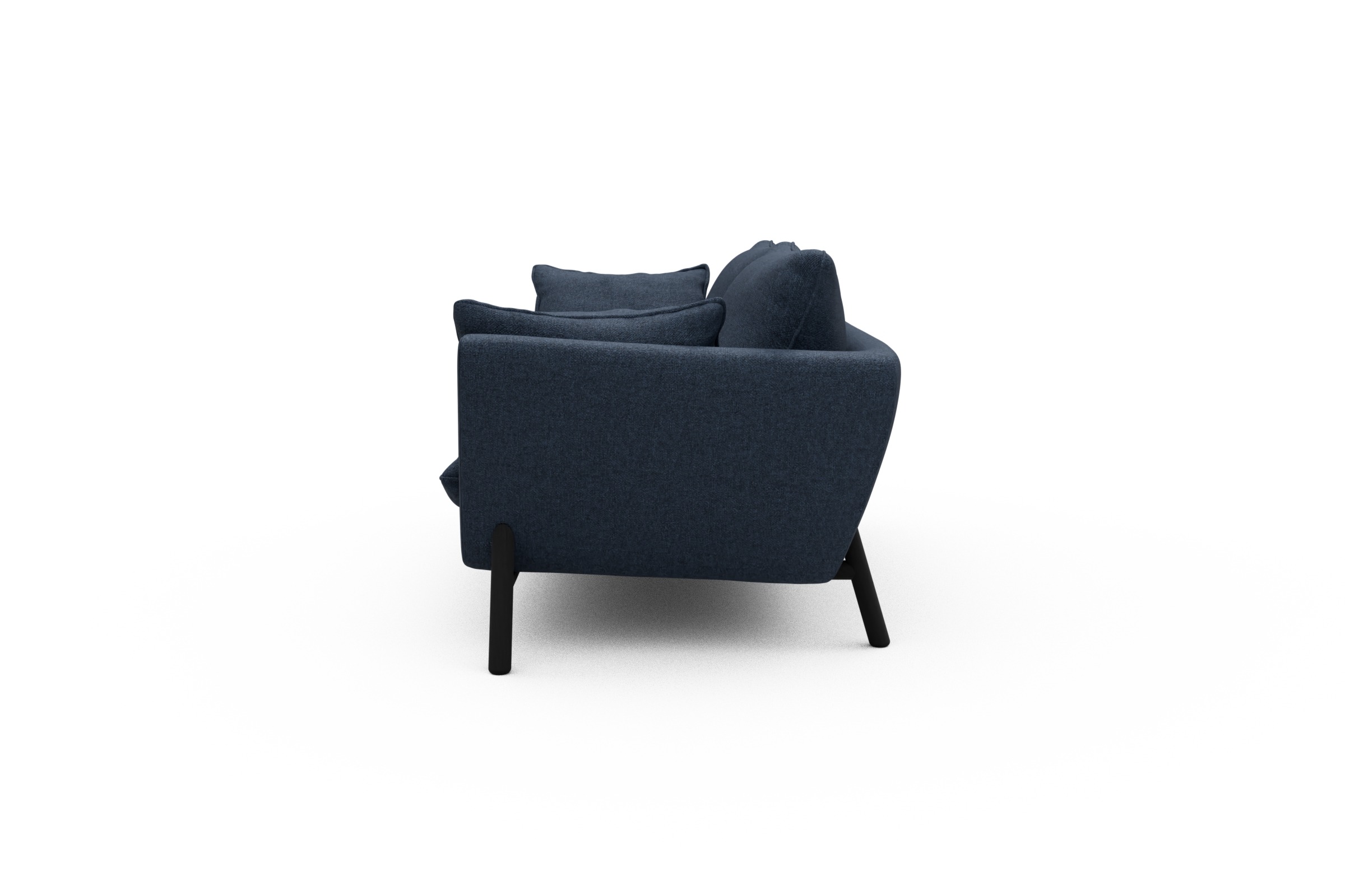 Sofa Emil 2-Sitzer Beinfarbe Eiche Schwarz Sama-Deep-Blue