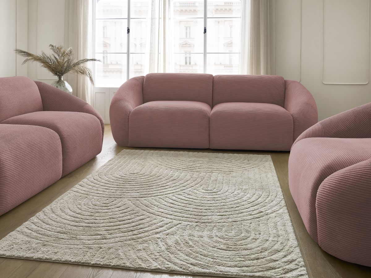 Bobochic Tina Sofa 6-Sitzer Cordsamt Rosa
