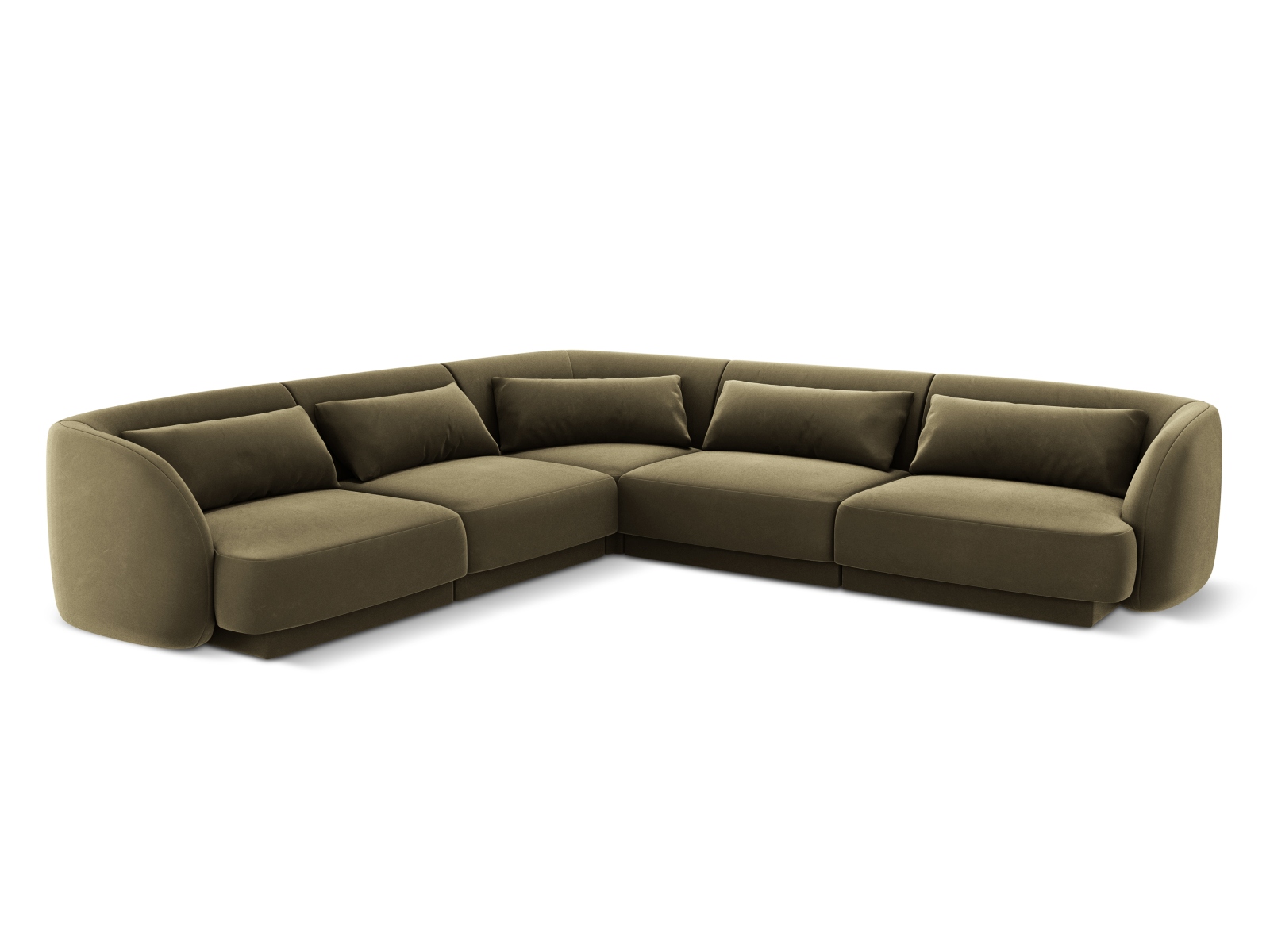 Cosmopolitan Design Wendbares Ecksofa Tulum 5-Sitzer Samt Bluvel Grün