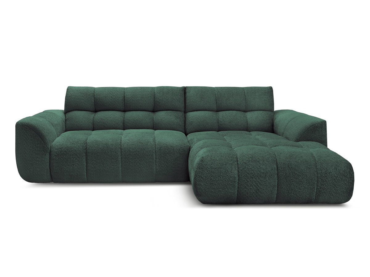 Bobochic Jaya Ecksofa Chenille Dunkelgrün Ecke rechts