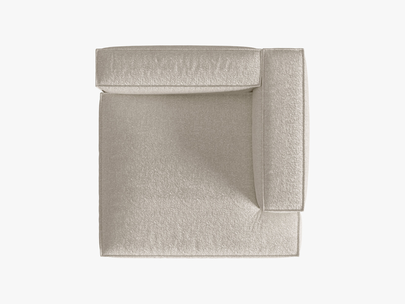 Micadoni Recamiere Nuria Groß 1-Sitzer Rechts Boucle Beige