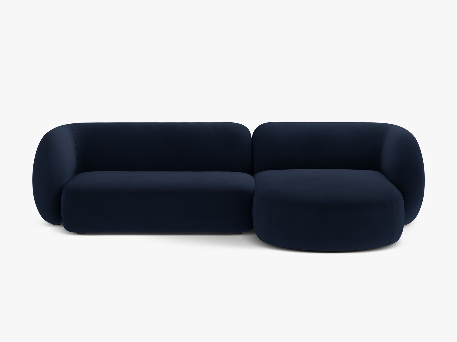 Micadoni Ecksofa Kate 3-Sitzer Rechts Samt Königsblau