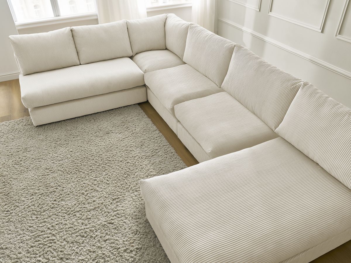 Bobochic Paris Ecksofa Cordsamt Beige